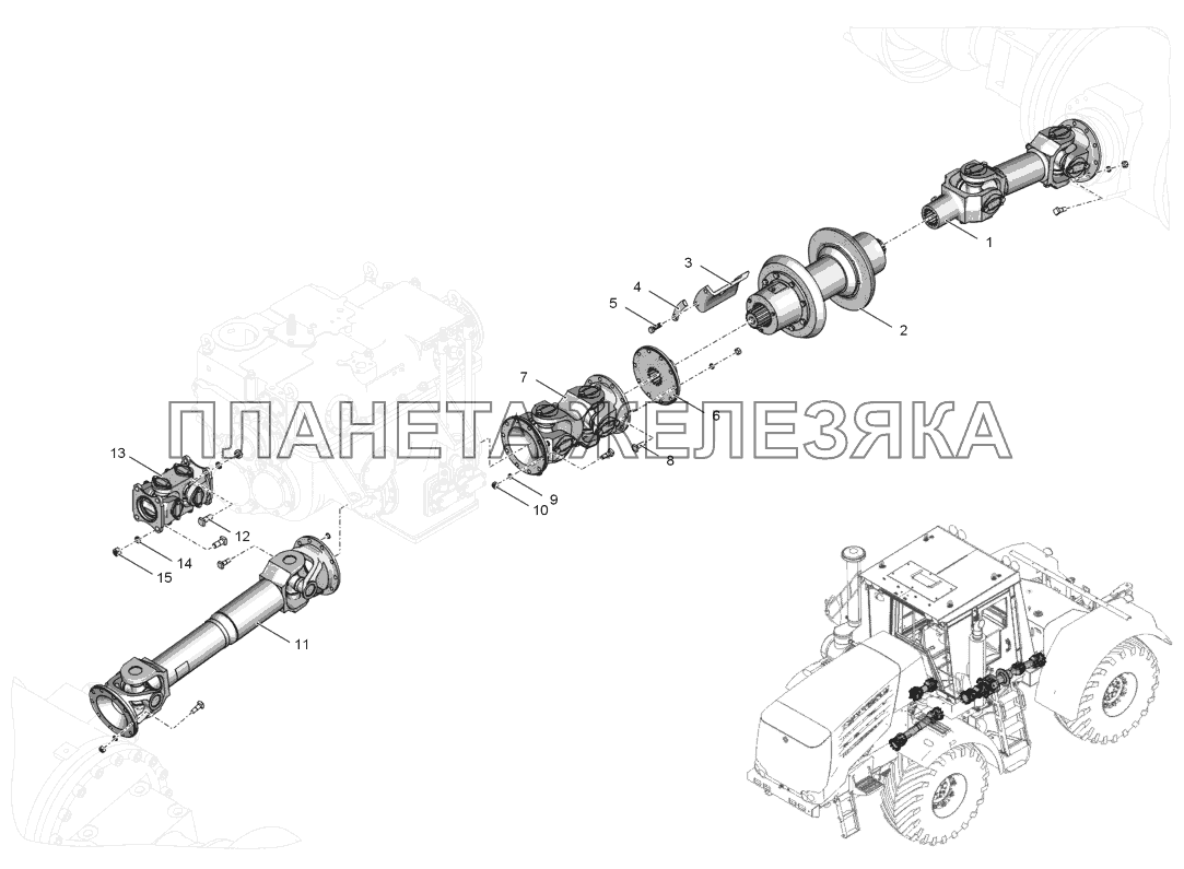 744Р2-2200000 Передача карданная К-744Р2 