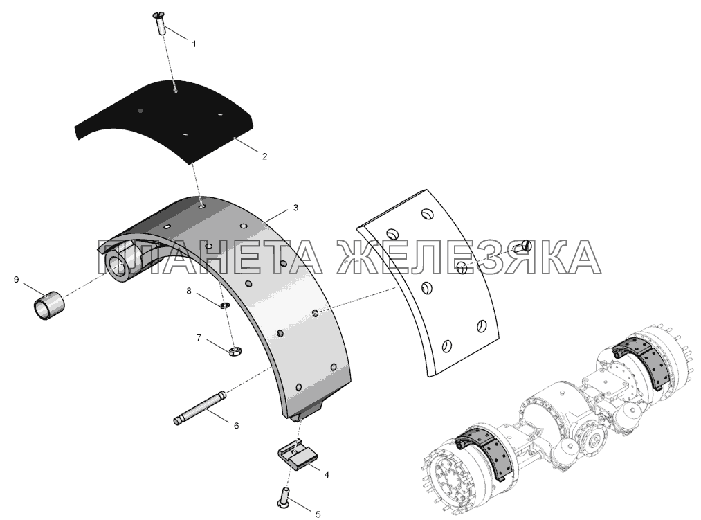 2765020-2300060 Колодка тормоза верхняя К-744Р2 