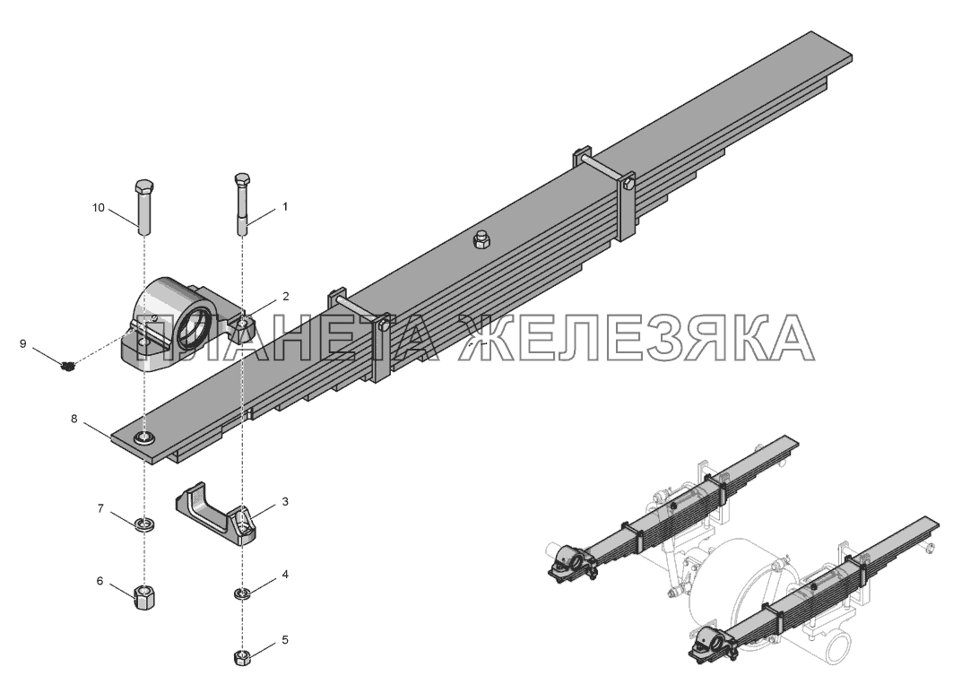 2256010-2900080-2 Рессора с ушком К-744Р2 