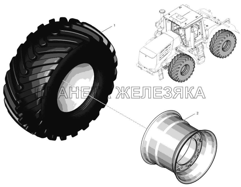 744Р2-3100010-01 Колесо левое К-744Р2 