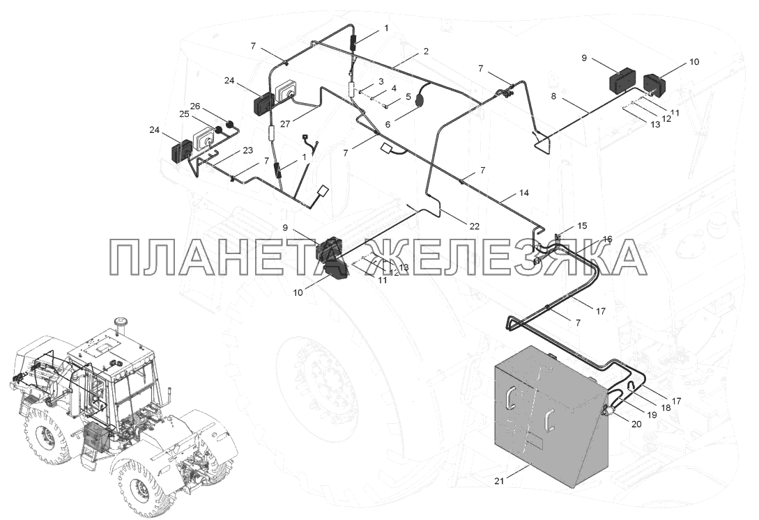 744Р2-3798000-5 Электрооборудование передней полурамы К-744Р2 