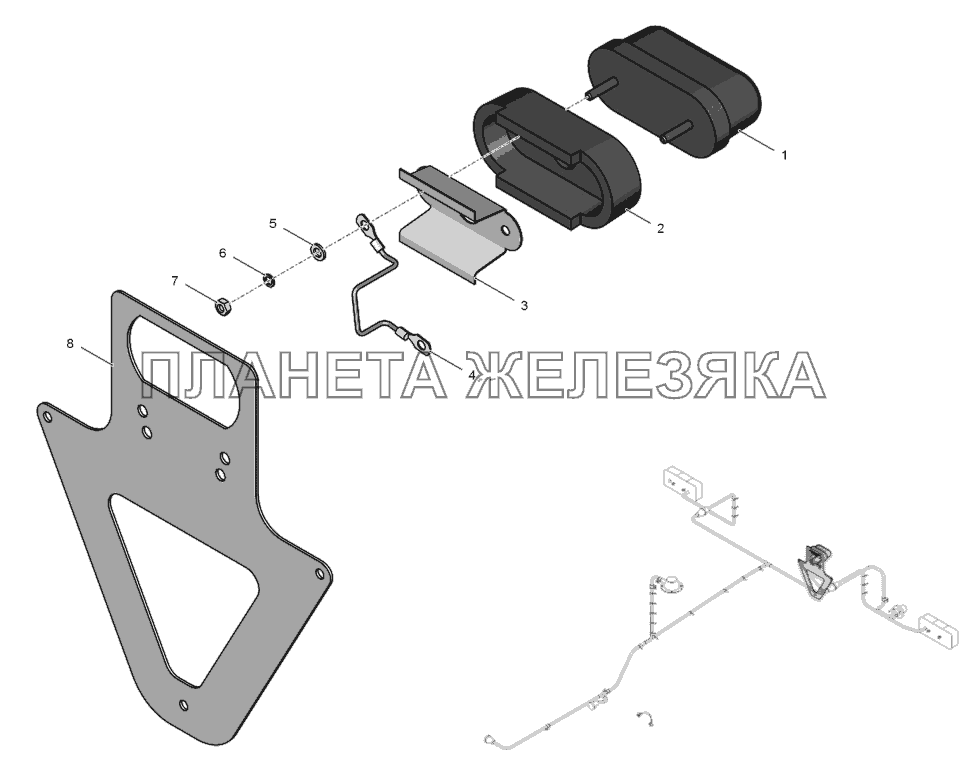 744Р-3761140 Фонарь освещения номерного знака К-744Р2 