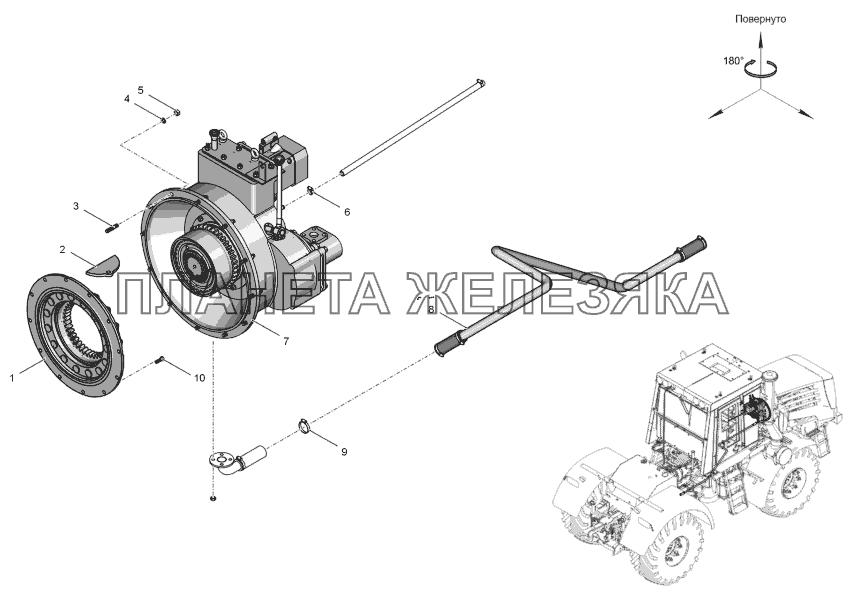 744РЗ-1600000-01 Редуктор с полужесткой муфтой К-744Р2 744РЗ-1600000-01 Редуктор с полужесткой муфтой К-744Р2