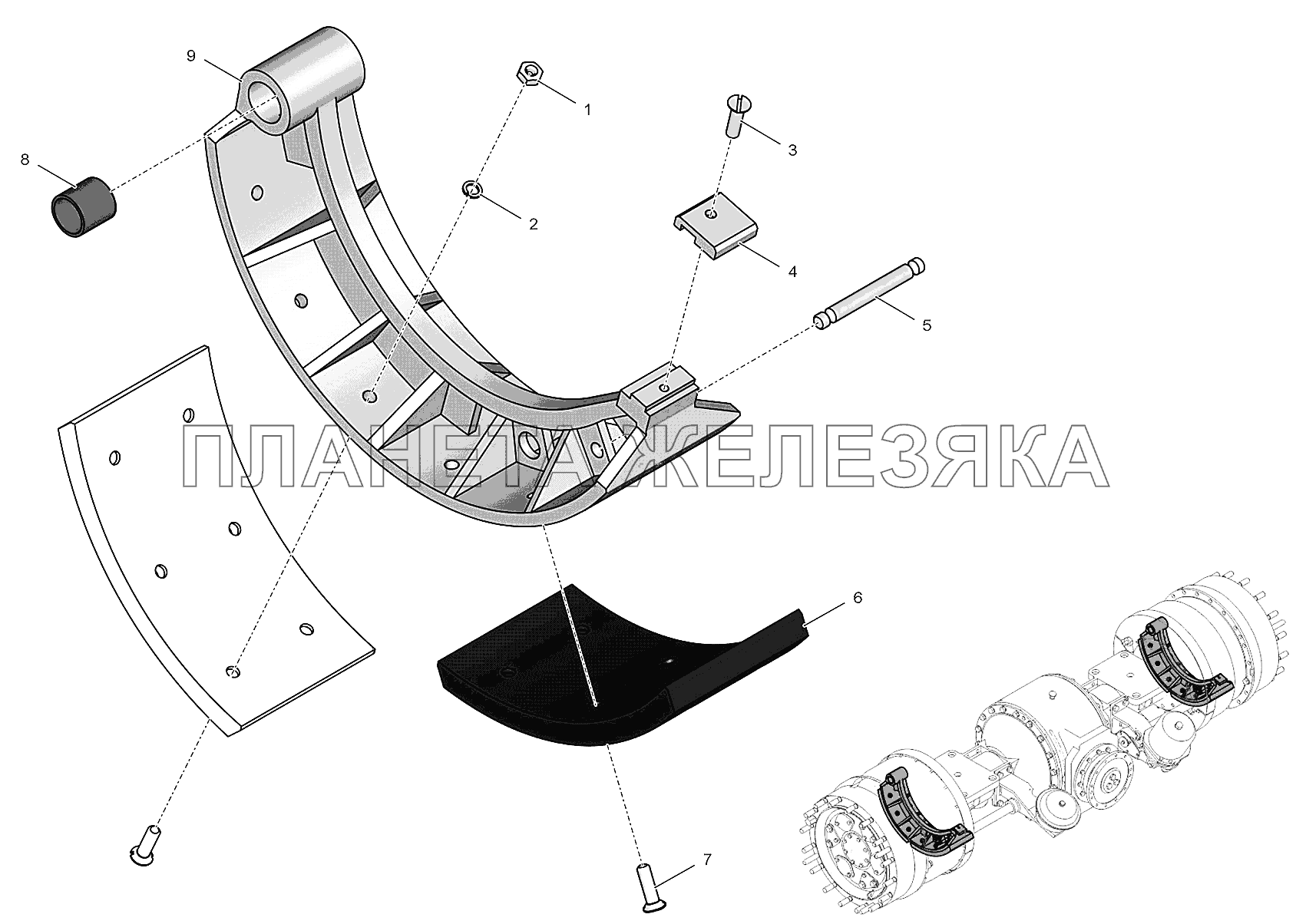 2765020-2300070 Колодка тормоза нижняя К-744Р3 