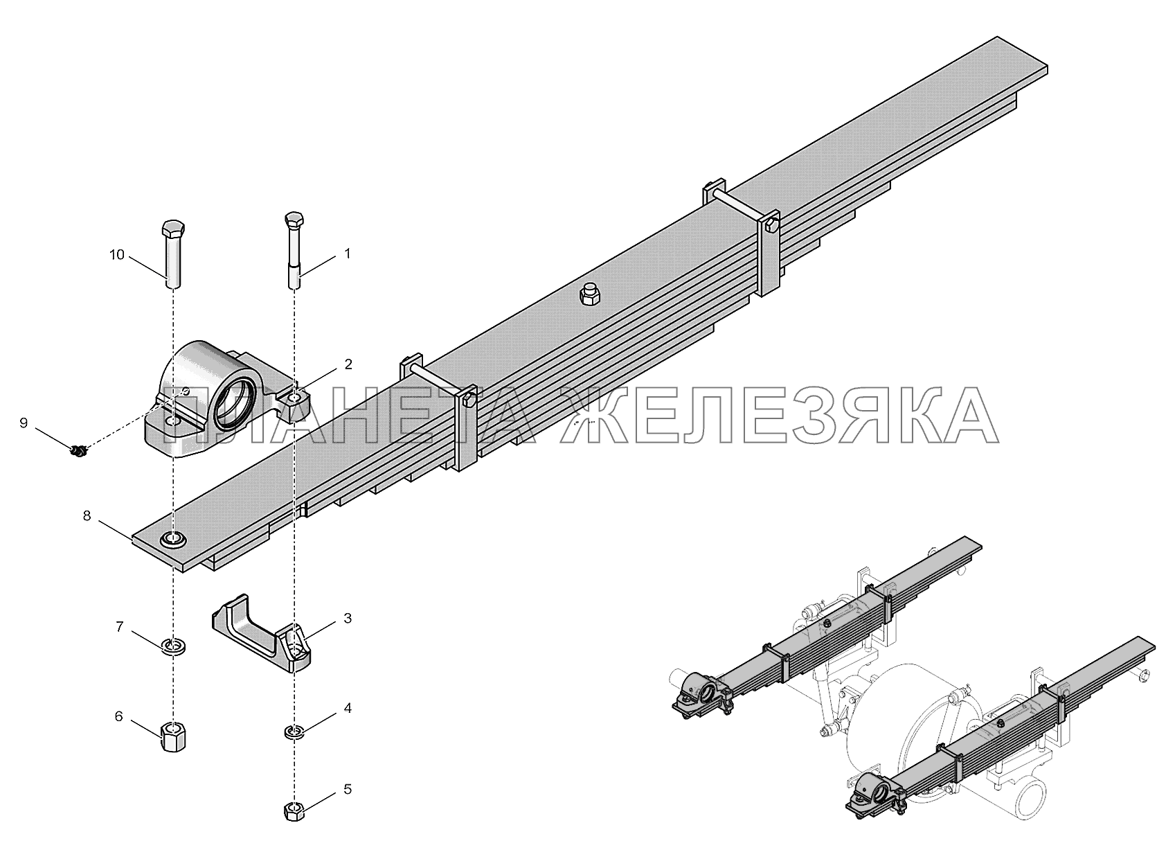 2256010-2900080-2 Рессора с ушком К-744Р3 