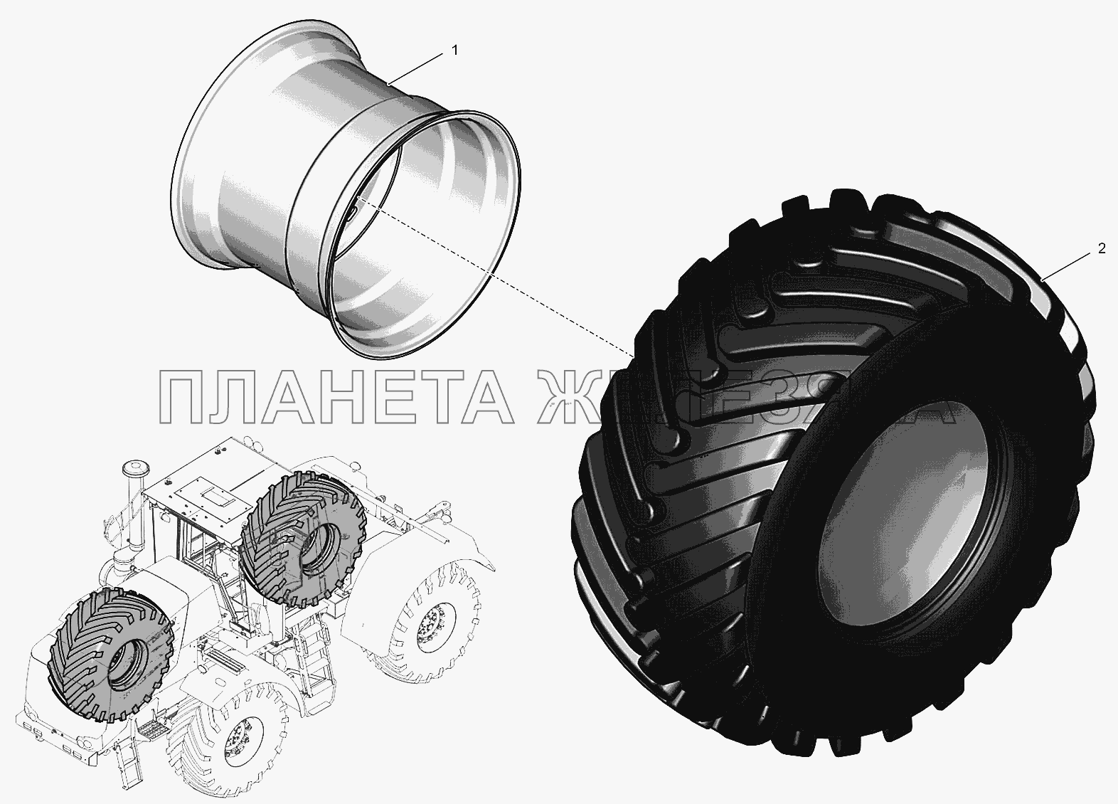 744Р2-3100010 Колесо правое К-744Р3 