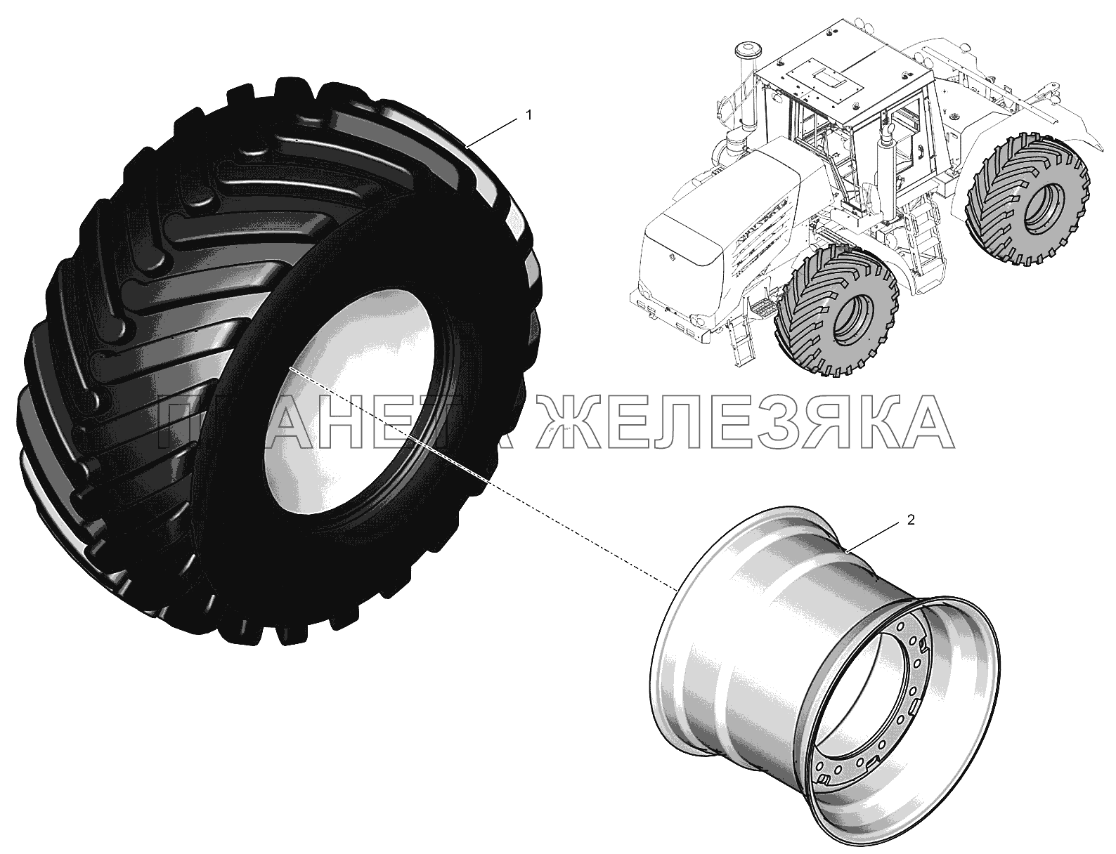 744Р2-3100010-01 Колесо левое К-744Р3 