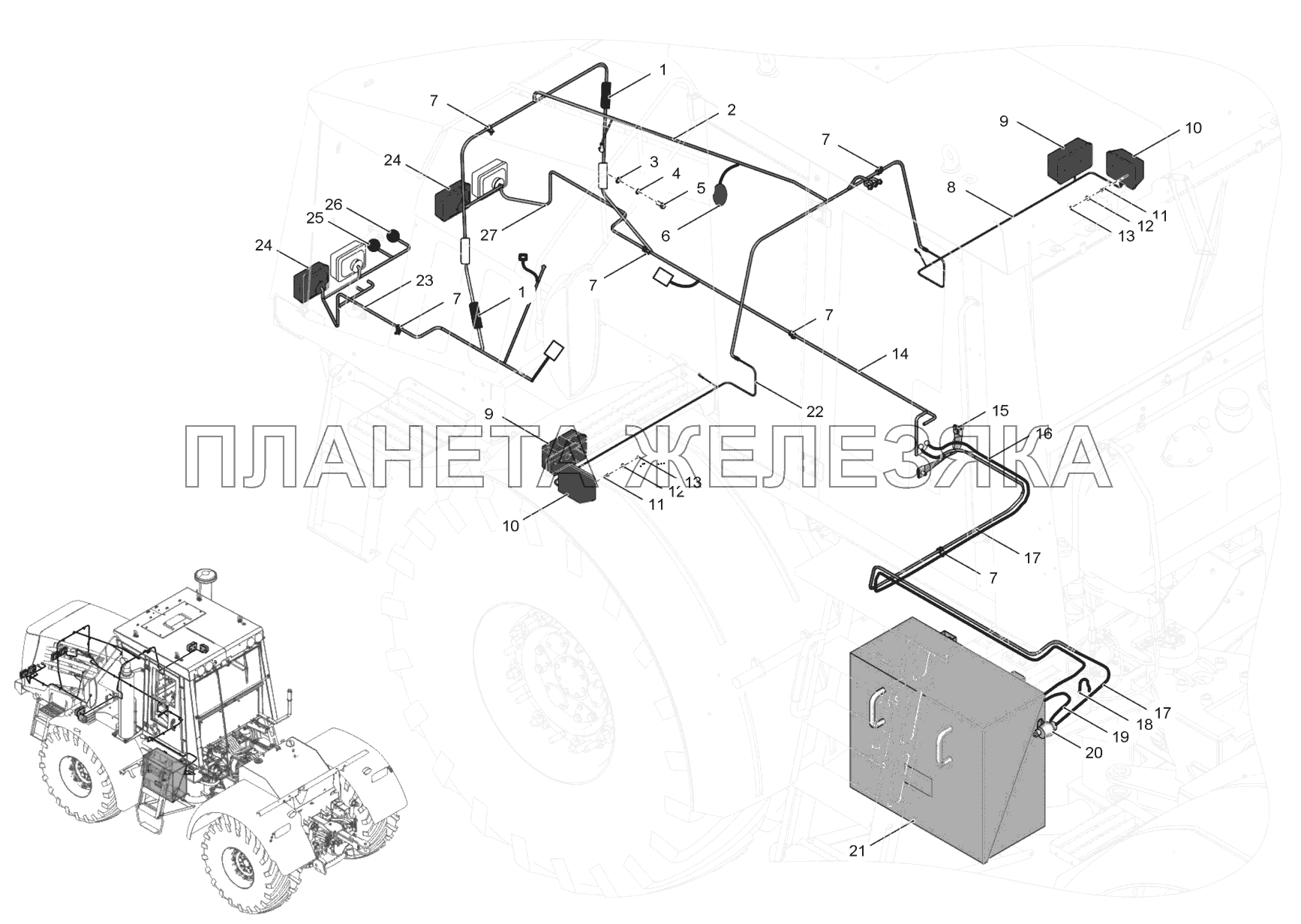 744Р2-3798000-5 Электрооборудование передней полурамы К-744Р3 