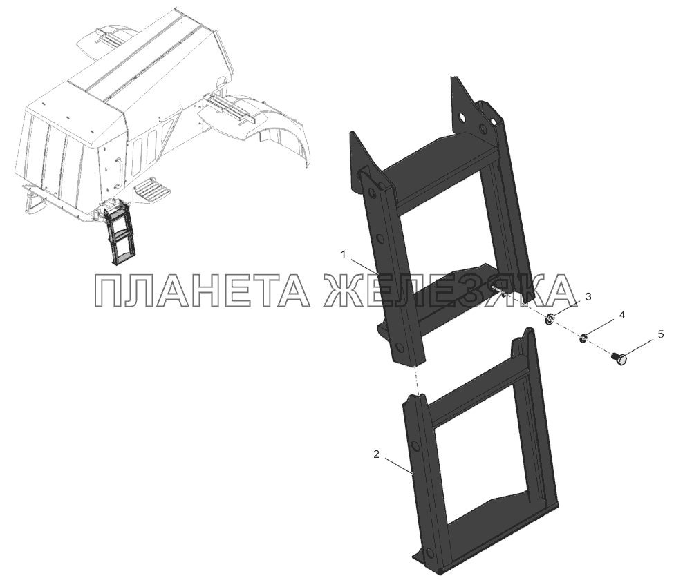 2256010-8400360 Лестница К-744Р3 2256010-8400360 Лестница К-744Р3