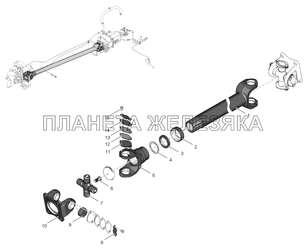 2256010-4239000 Вал карданный К-744Р3 2256010-4239000 Вал карданный К-744Р3