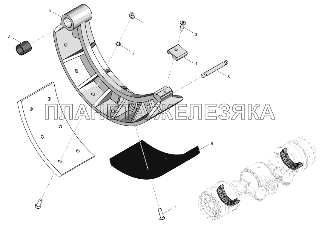 2765020-2300070 Колодка тормоза нижняя К-744Р3 