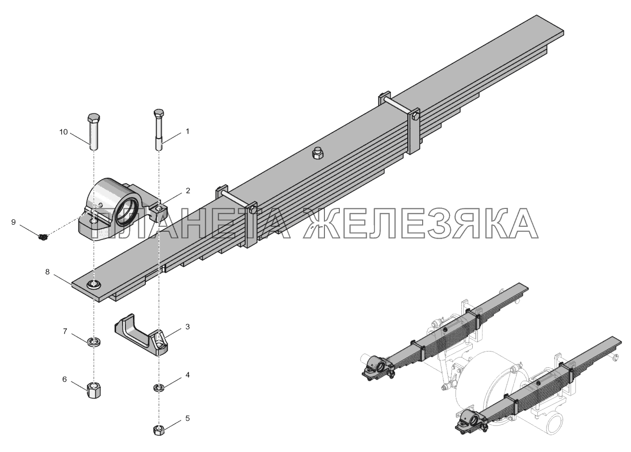 2256010-2900080-2 Рессора с ушком К-744Р3 