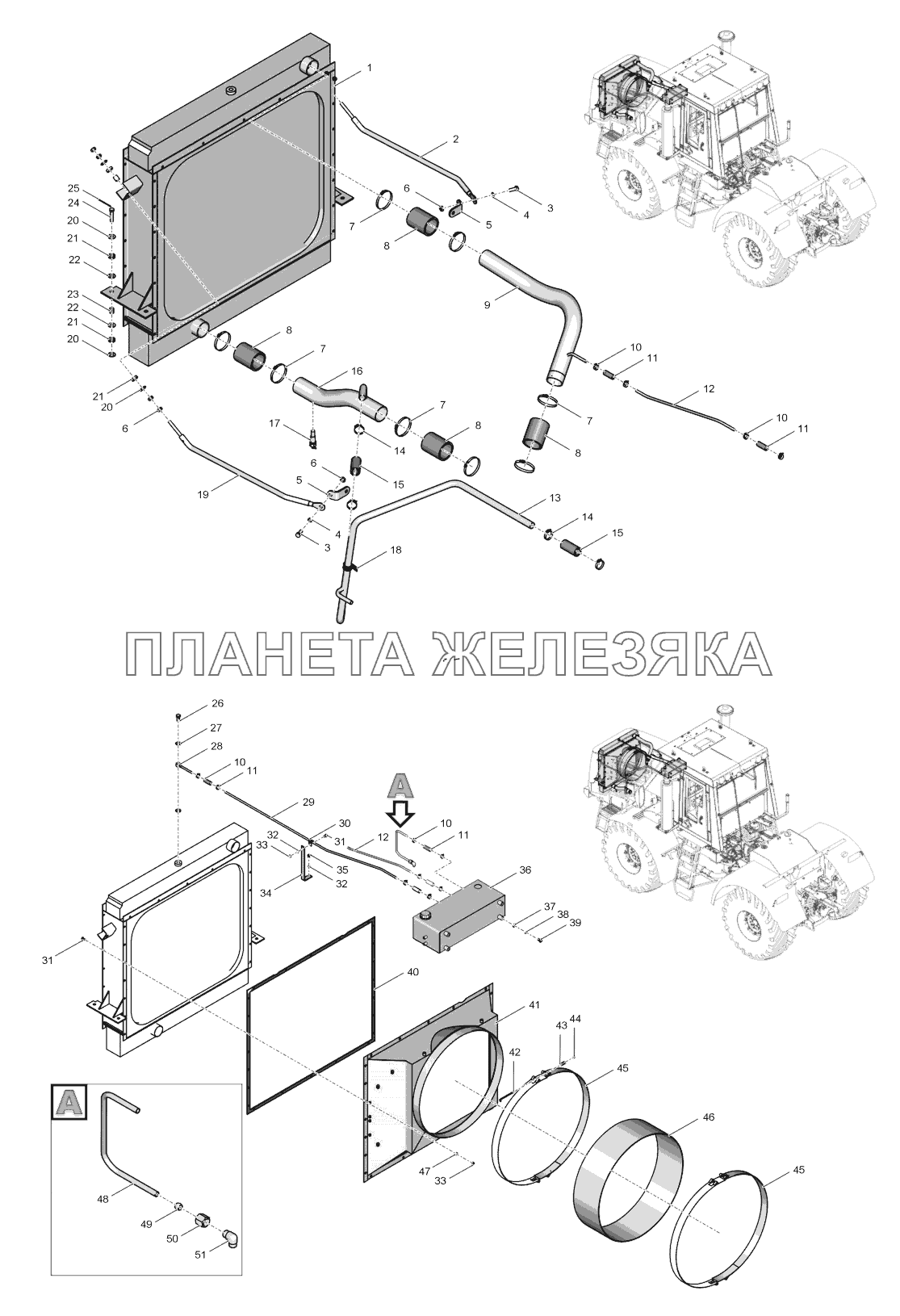 744Р3-1300000-1 Система охлаждения двигателя К-744Р3 