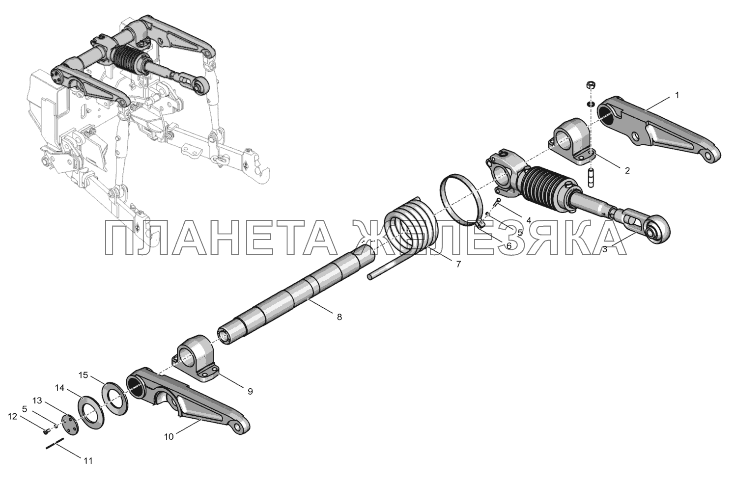 744Р3-4628130 Вал рычагов К-744Р4 