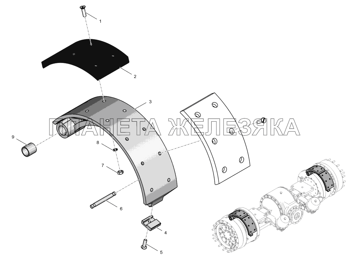 2765020-2300060 Колодка тормоза верхняя К-744Р4 