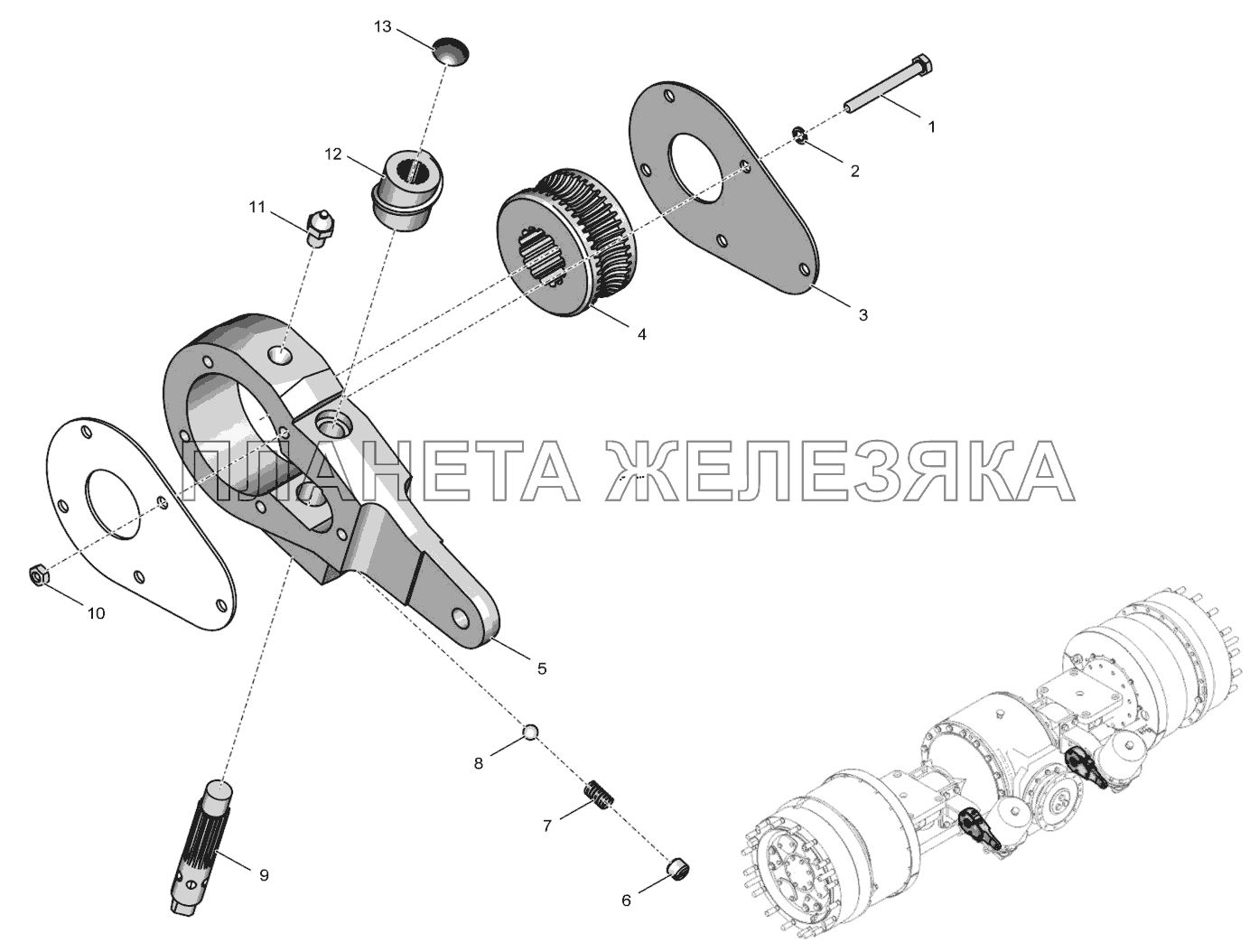 700.23.00.020-1 Рычаг тормоза К-744Р4 