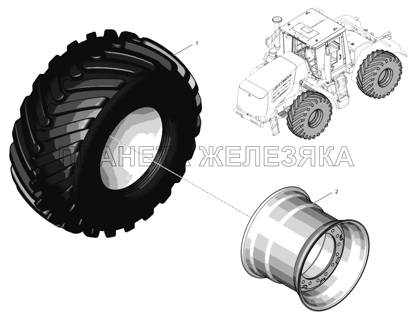 744Р2-3100010-01 Колесо левое К-744Р4 