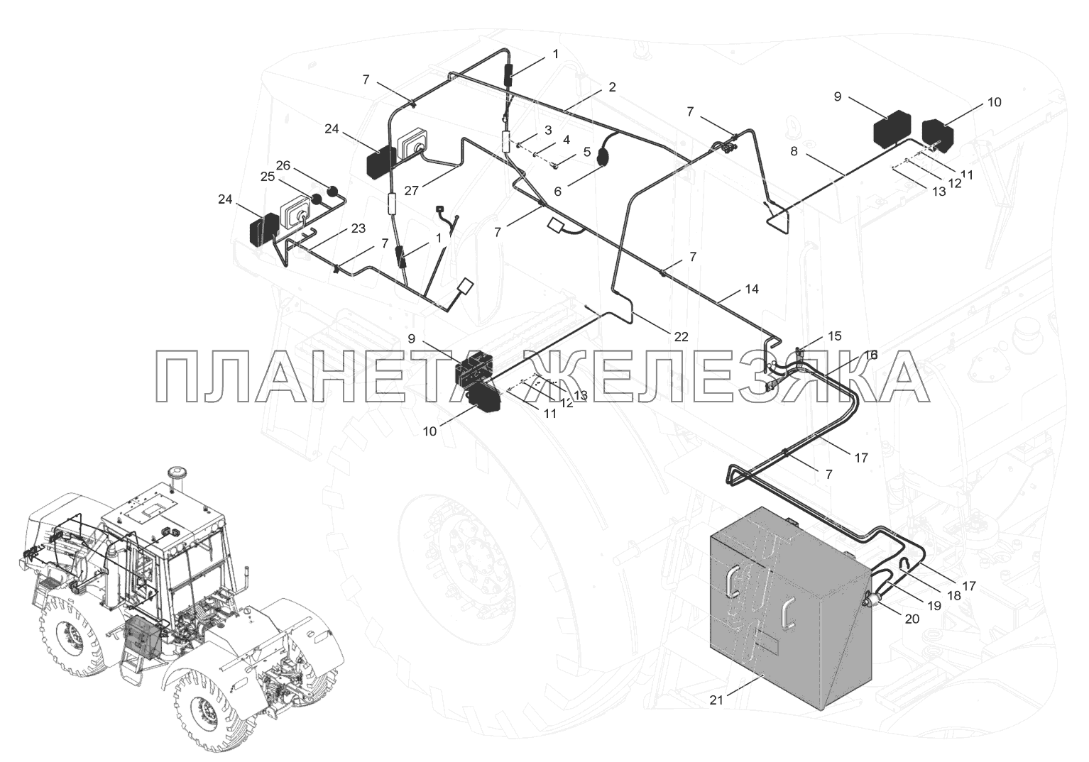 744Р2-3798000-5 Электрооборудование передней полурамы К-744Р4 