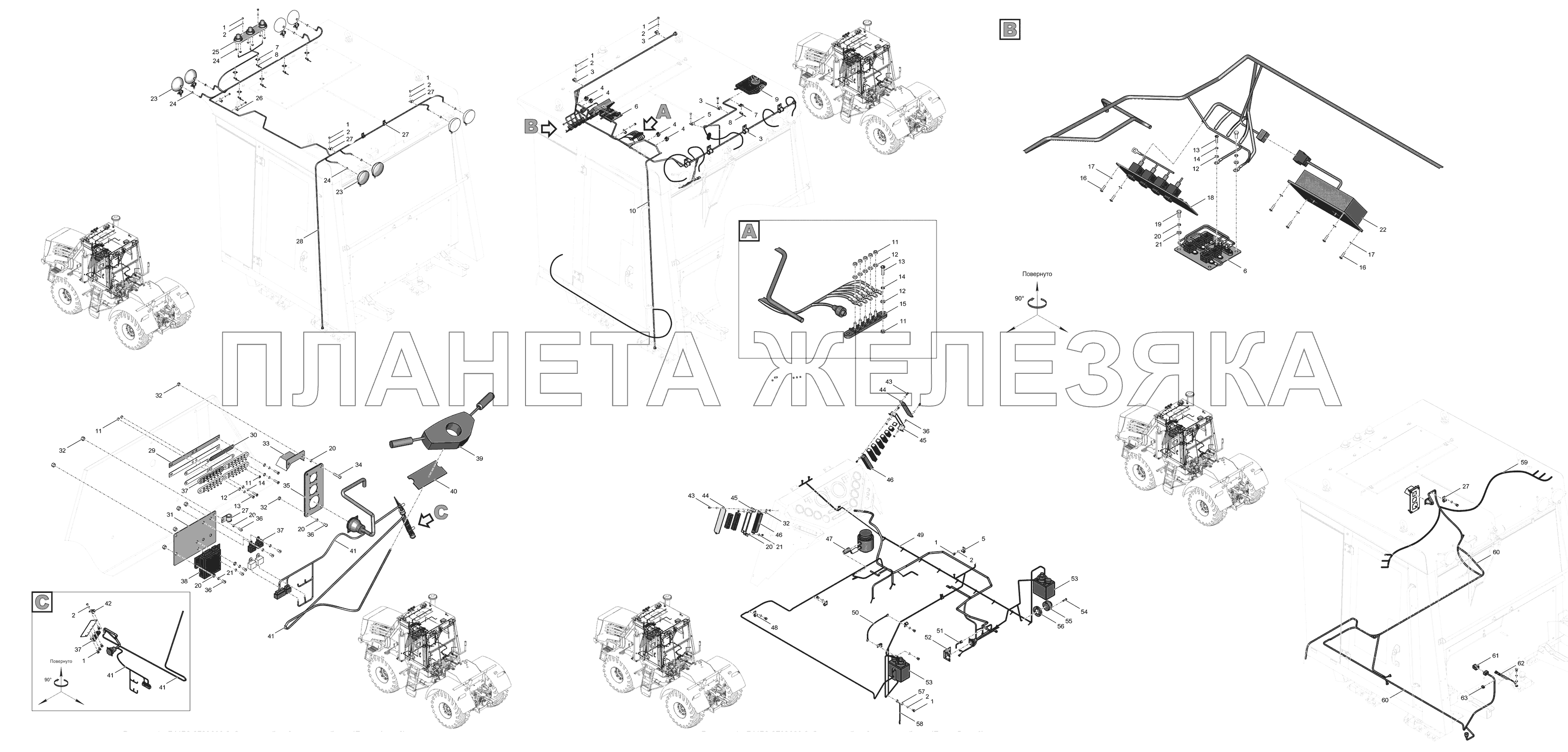 744Р2-3799000-2 Электрооборудование кабины К-744Р4 