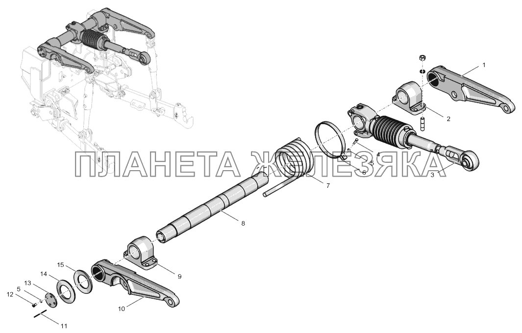 744Р3-4628130 Вал рычагов К-744Р4 