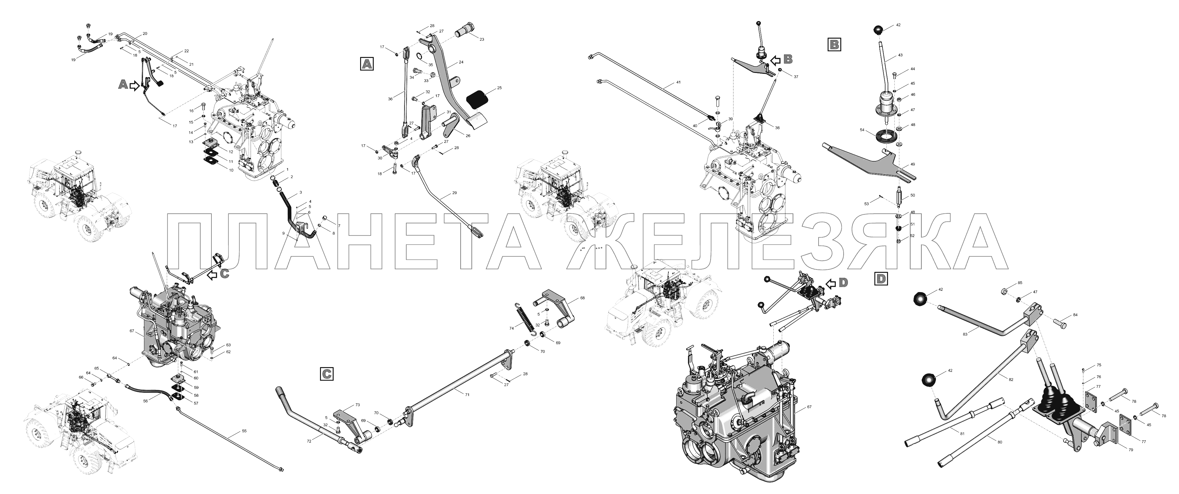 744Р3-1700000 Установка коробки передач К-744Р4 