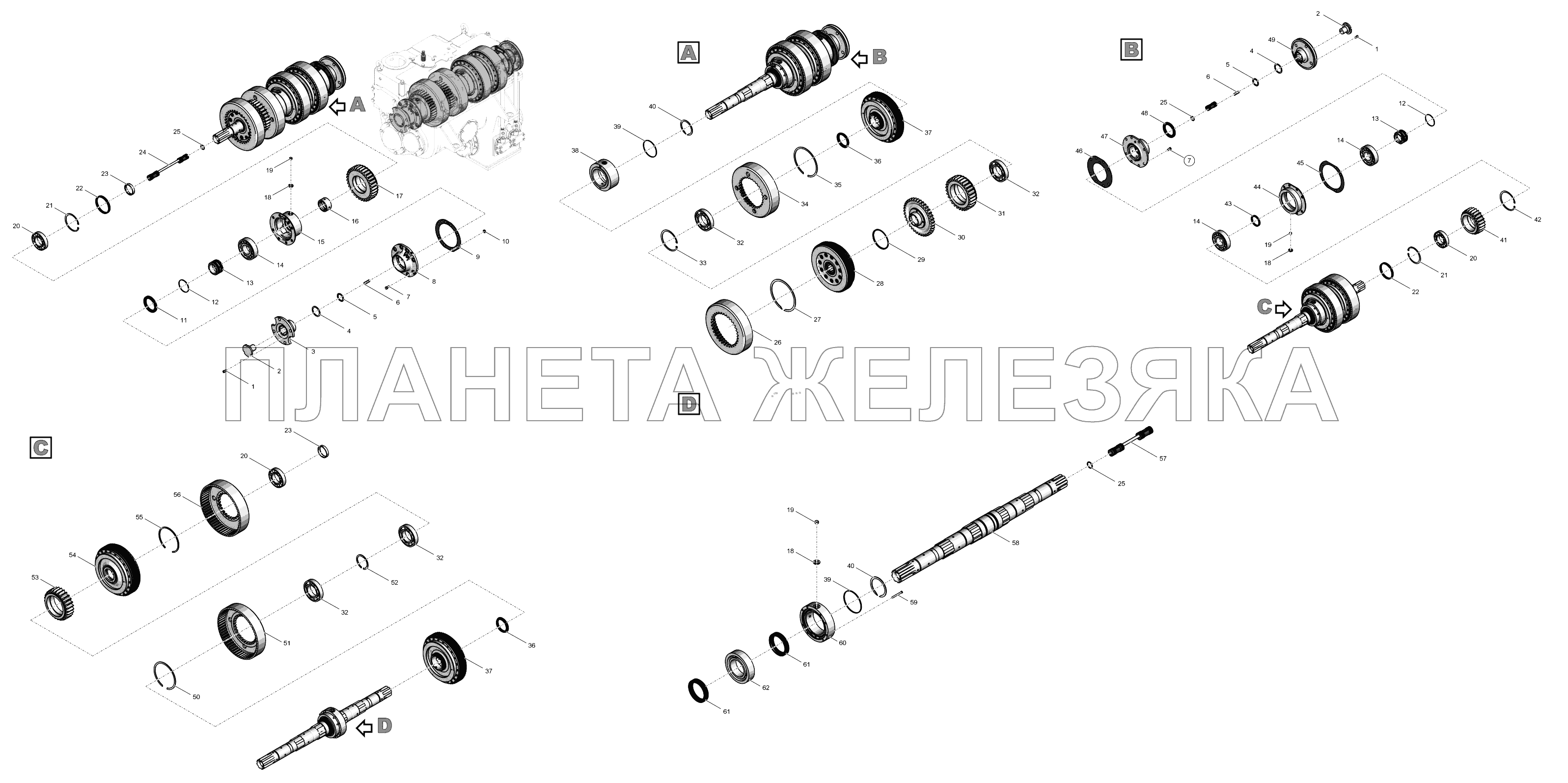 744P-17.01.010 Вал ведущий К-744Р4 