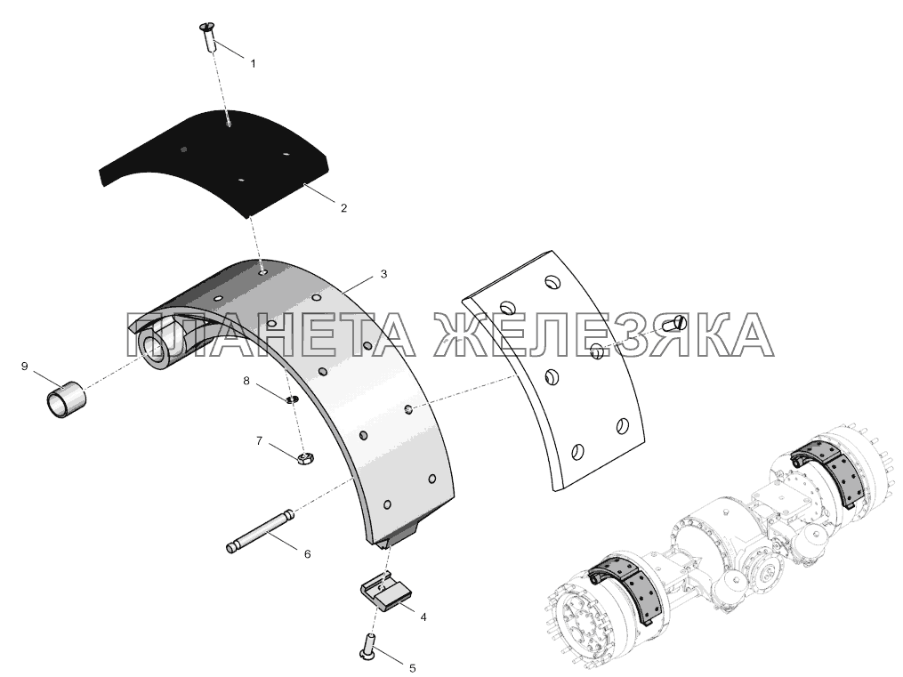 2765020-2300060 Колодка тормоза верхняя К-744Р4 