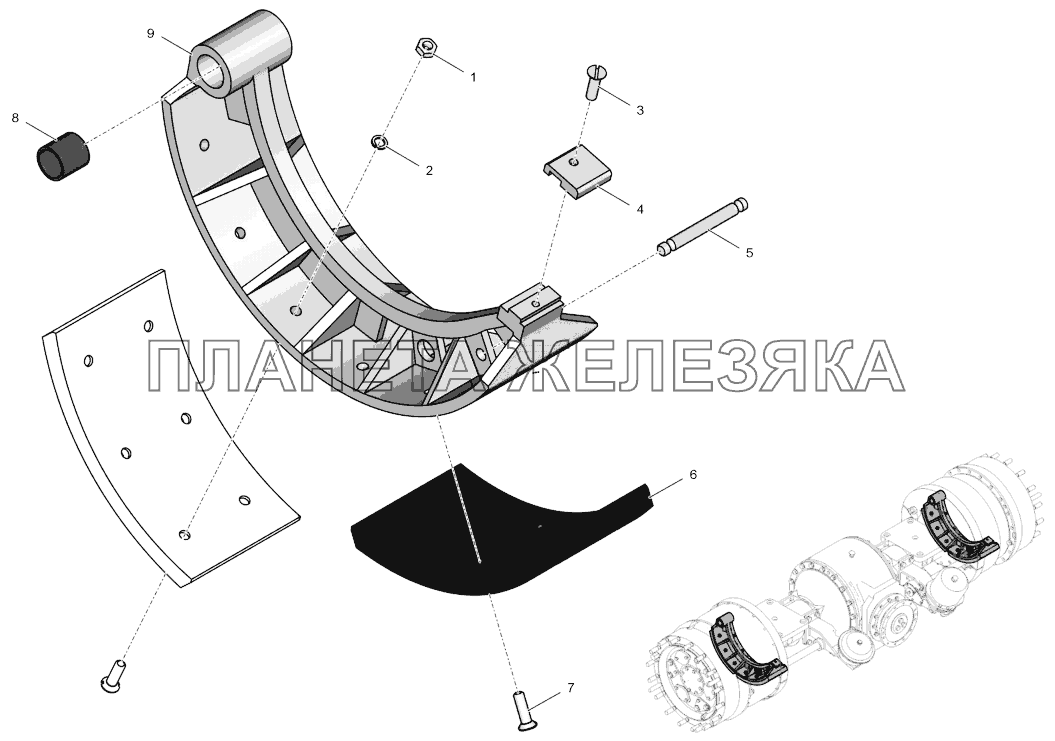 2765020-2300070 Колодка тормоза нижняя К-744Р4 