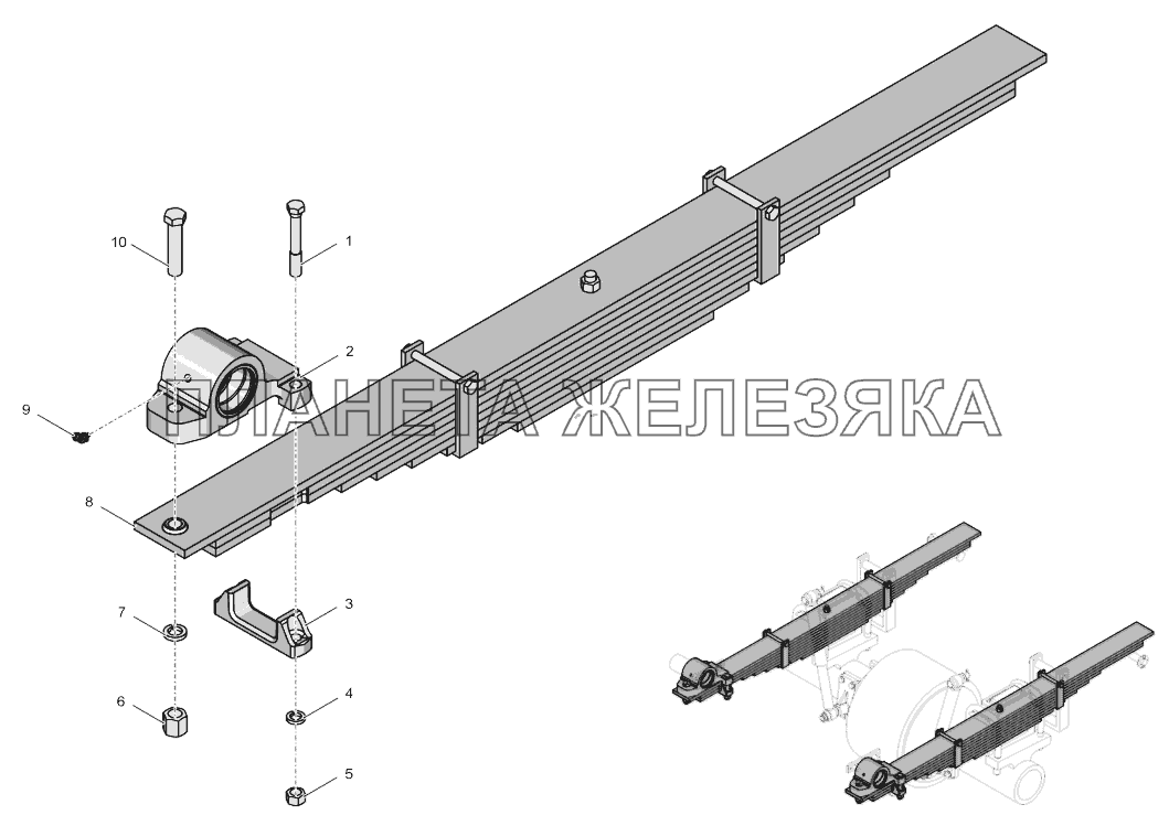 2256010-2900080-2 Рессора с ушком К-744Р4 