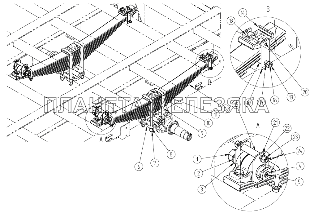 Задняя подвеска 8357-02 СЗАП-8357