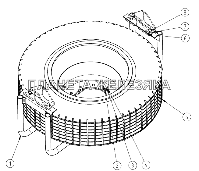 Корзина крепления запасного колеса СЗАП-8357