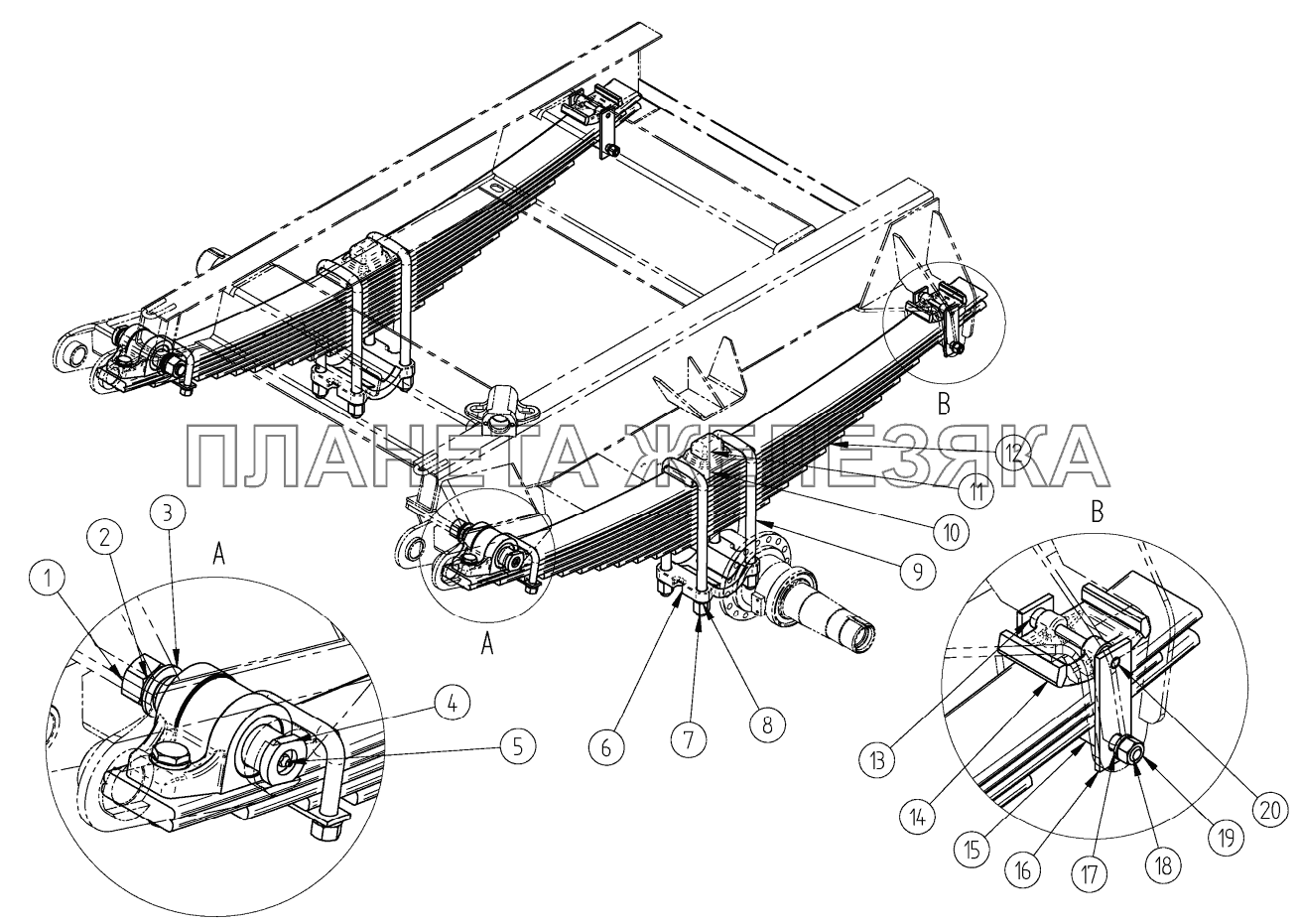 Передняя подвеска 8543-01, 85431-01 СЗАП-8543