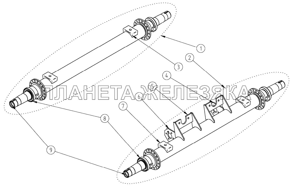 Балки осей СЗАП-8543