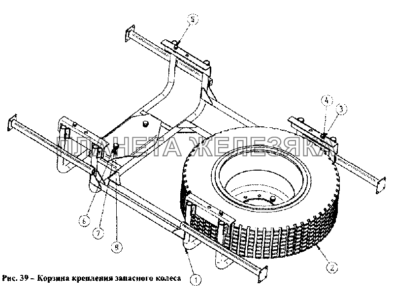 Корзина крепления запасного колеса СЗАП-93271