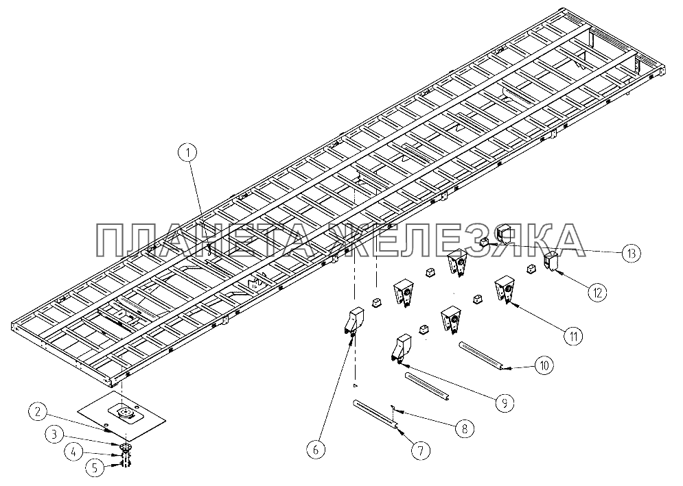 Рама (под рессорную балансирную подвеску) СЗАП-9328 (2005)