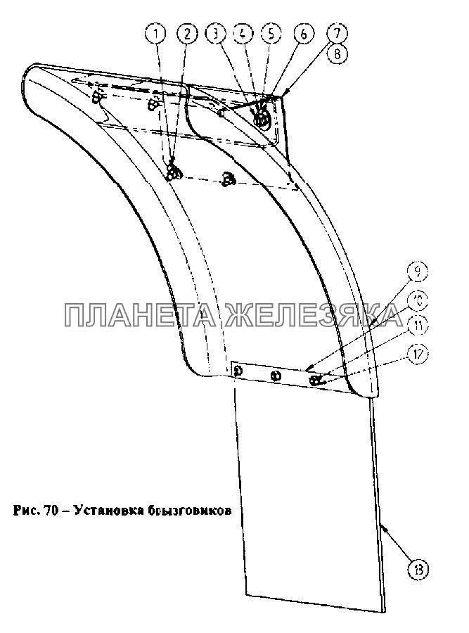 Установка брызговиков СЗАП-9328