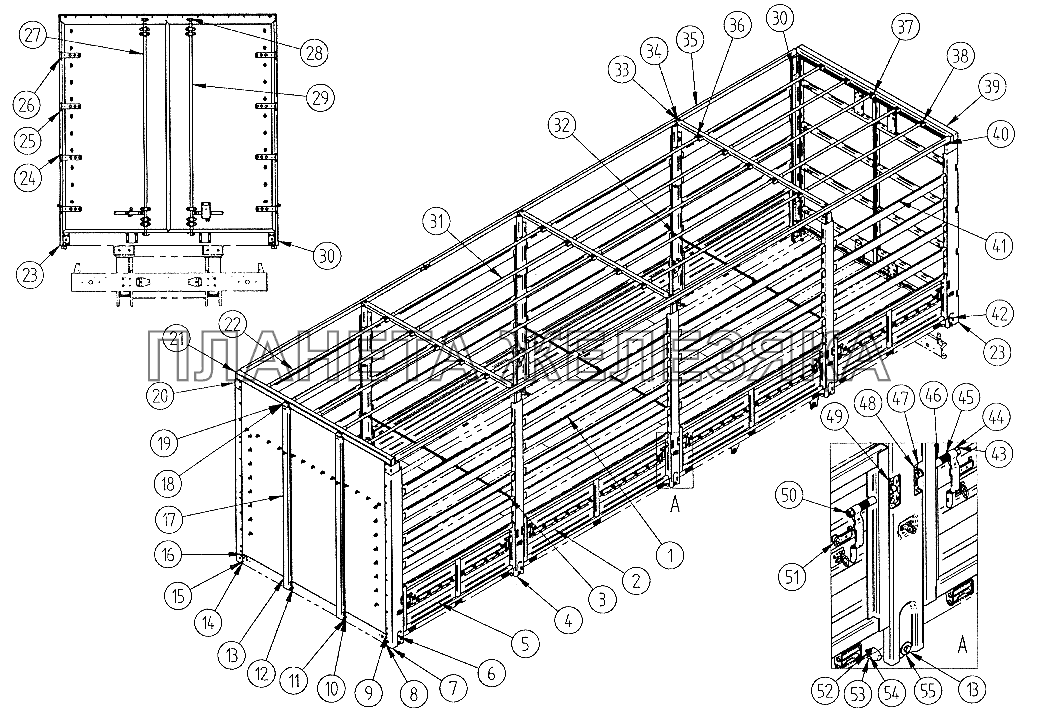 Платформа с каркасом тента СЗАП-9340 (2005)