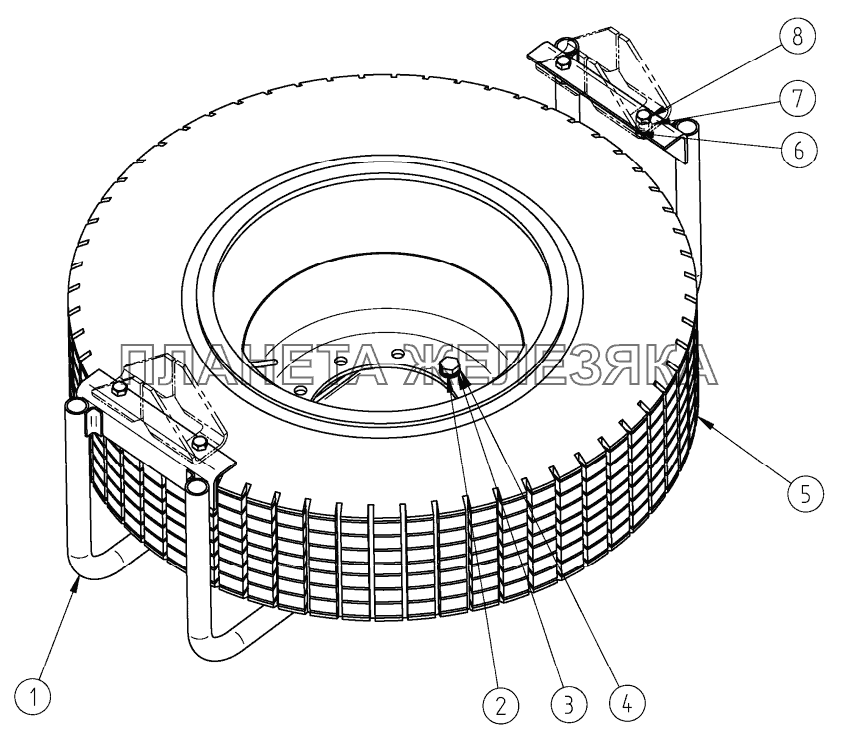 Корзина крепления запасного колеса СЗАП-9905