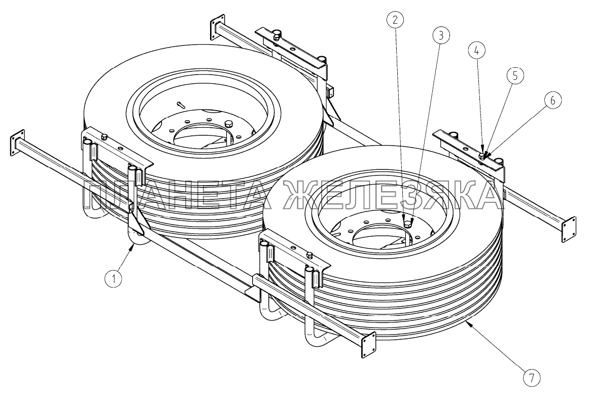 Корзина крепления запасного колеса СЗАП-9915