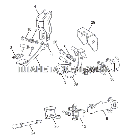 CLUTCH AND BRAKE CONTROLS LPT 613 LHD EURO II CLUTCH AND BRAKE CONTROLS LPT 613 LHD EURO II