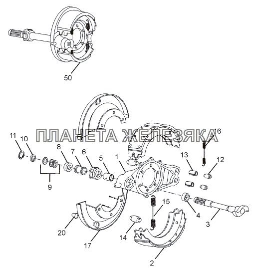 REAR WHEEL BRAKE (S CAM) ABS LPT 613 LHD EURO II REAR WHEEL BRAKE (S CAM) ABS LPT 613 LHD EURO II