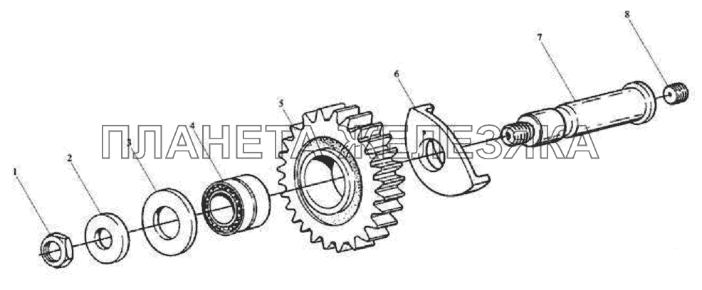 Вал передачи заднего хода Тонар-6428