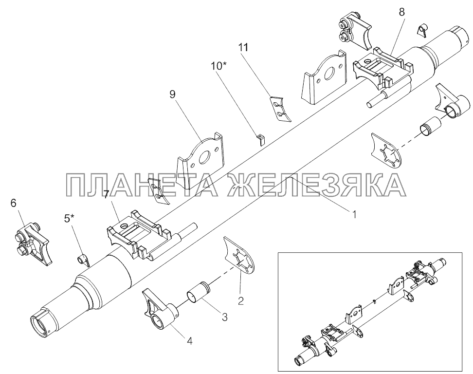 Балка оси 9523-2410090-50 Тонар-9523 (вариант)