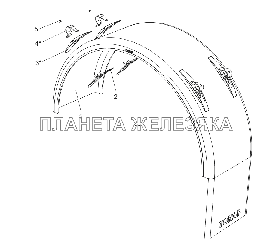 Крыло заднее 9523-3102010-10 Тонар-952302