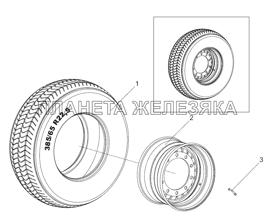 Колесо в сборе 9746-3107010 Тонар-95231