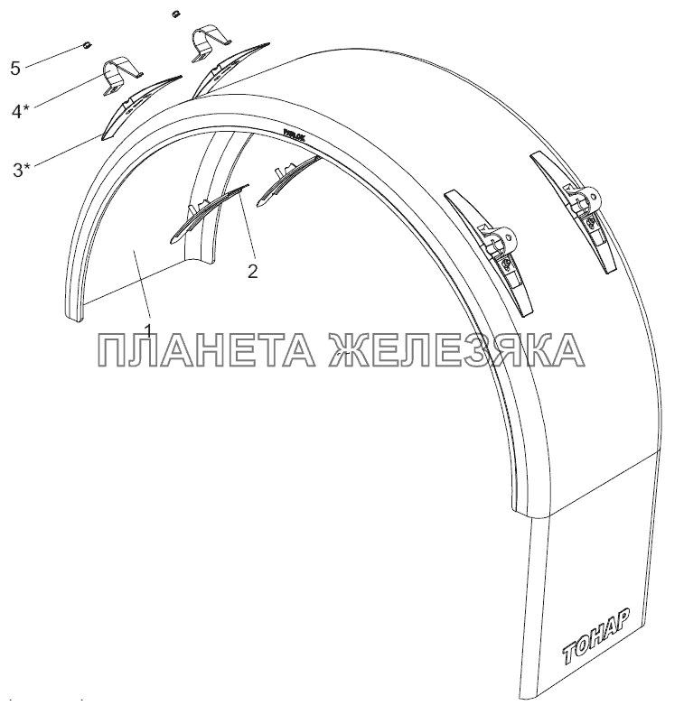 Крыло заднее 9523-3102010-10 Тонар-95231