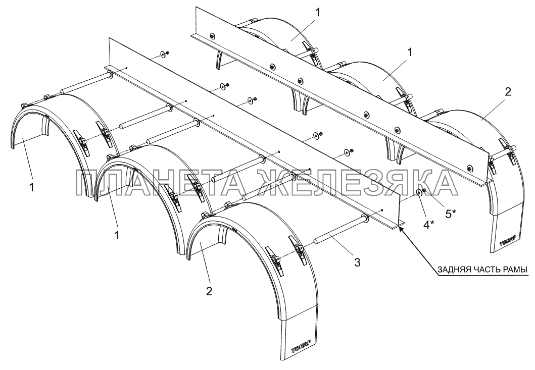 Установка крыльев 9523-3102000 Тонар-9523 (вариант)