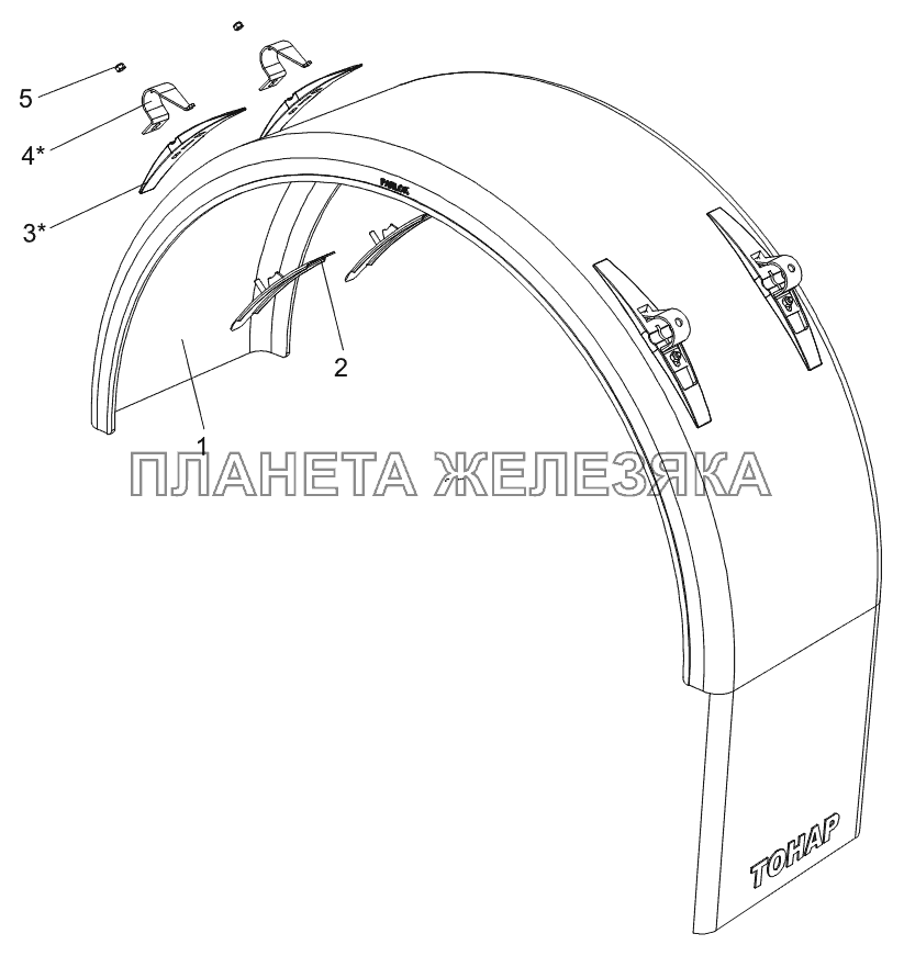 Крыло заднее 9523-3102010-10 Тонар-9523 (вариант) Крыло заднее 9523-3102010-10 Тонар-9523 (вариант)