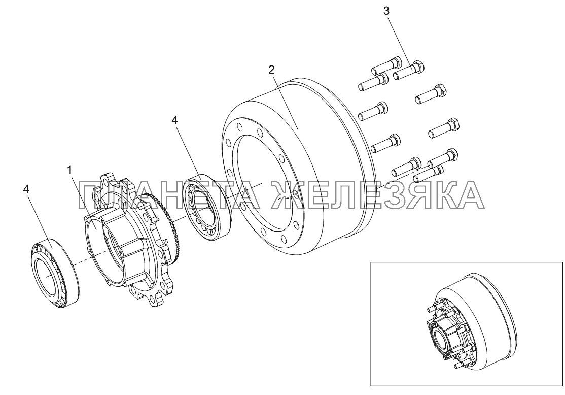 Барабан со ступицей 9042-3104010 Тонар-9523 (вариант)