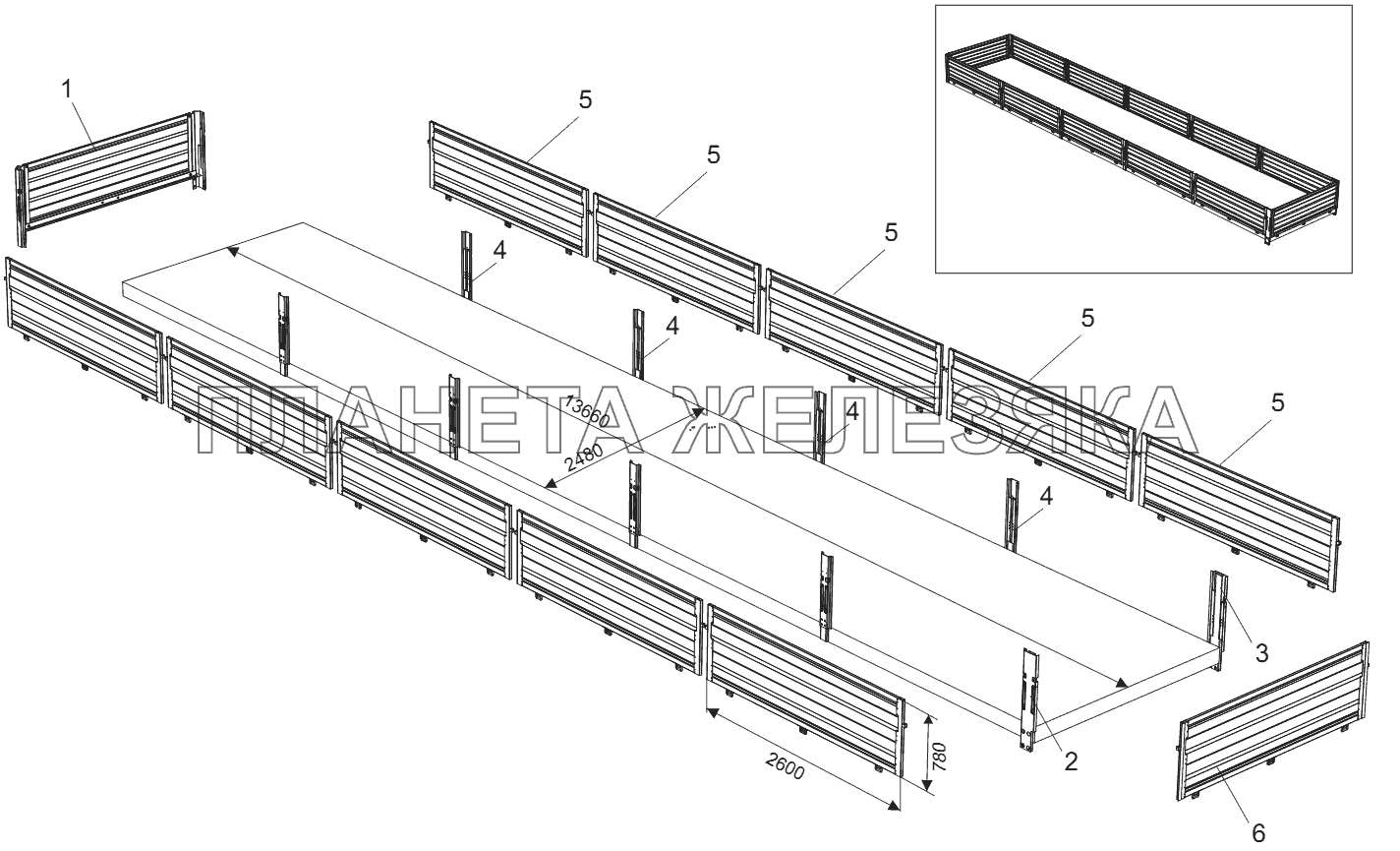 Каркас модели 97461-0000020-60 Тонар-9746